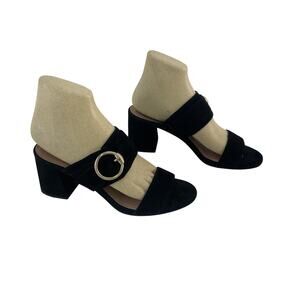 Cole Haan Black Sandals with Gold Buckle